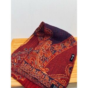 Wool Felted Scarf 100% Wool Vibrant Colored Paisley Made in India 60"